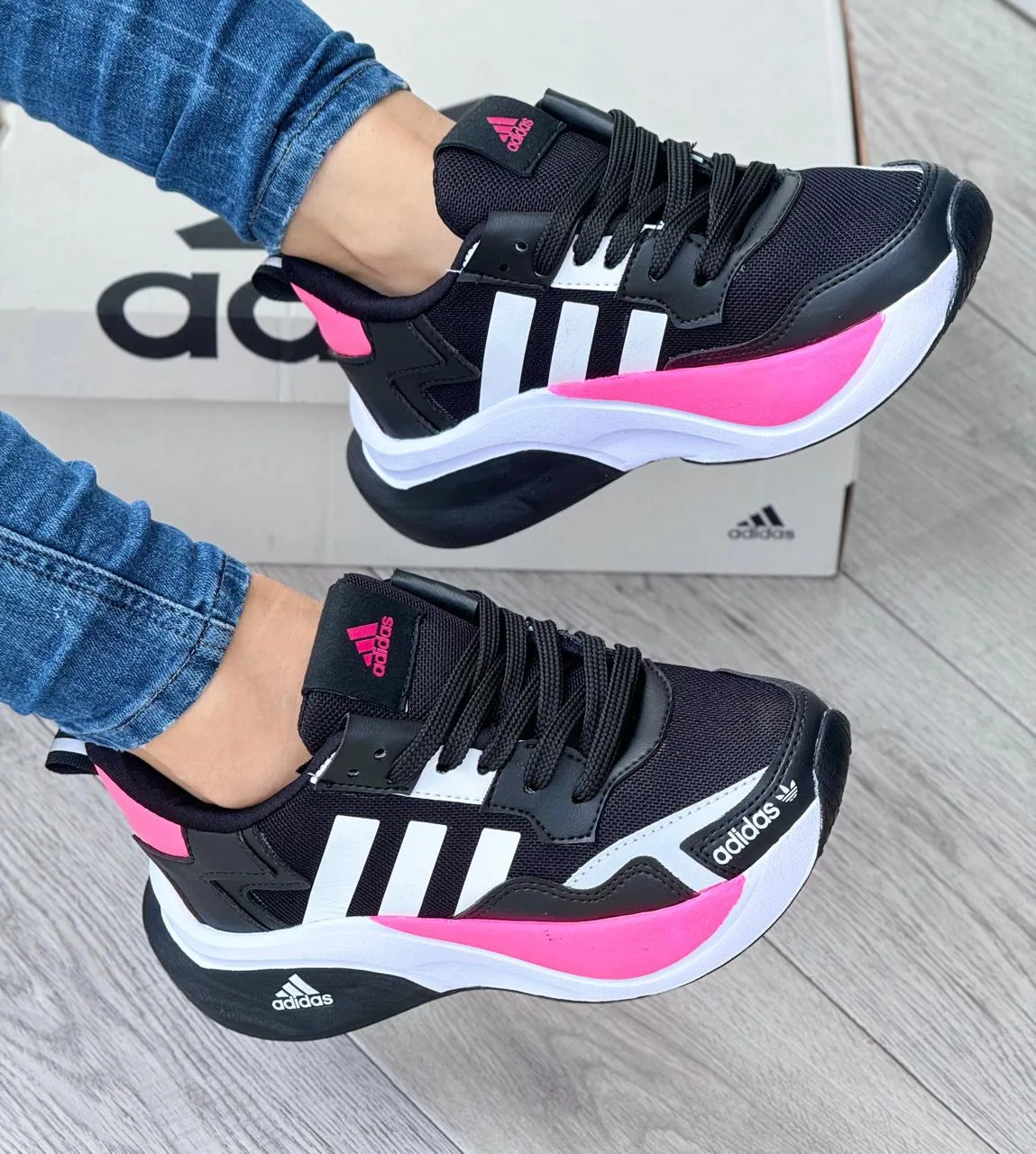 Tenis Adidas Bounce 2.0 Negro/Rosa Dama